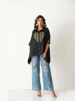 Keva Clothing - Women Black Americano Shirt