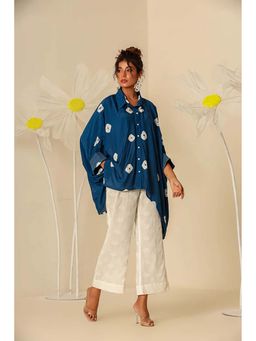 Keva Clothing - Blue Muslin Kaftan Style Shirt