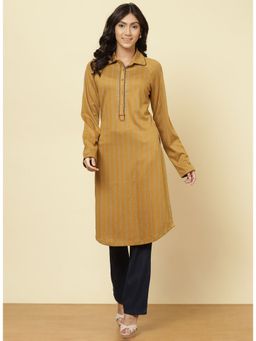 Lakshita - Spicy Mustard Striped Kurti