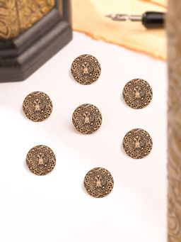 Cosa Nostraa - Men Gold Abstract Phoenix Button (Pack of 7)