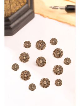 Cosa Nostraa - Men Gold Warrior Buttons (Pack of 13)