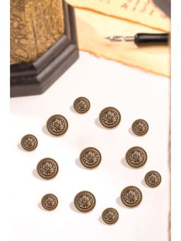 Cosa Nostraa - Men Gold Coat of Arms Button (Pack of 13)