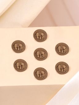 Cosa Nostraa - Men Gold Elephant Majesty Button (Pack of 7)