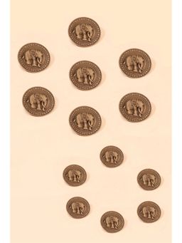 Cosa Nostraa - Men Gold Elephant Majesty Button (Pack of 13)