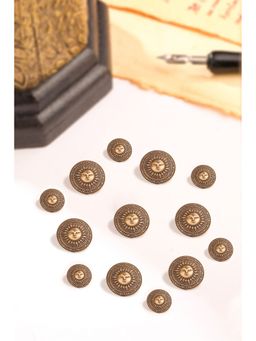 Cosa Nostraa - Men Gold Radiant Sun Button (Pack of 13)