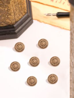 Cosa Nostraa - Men Gold Iconic Shield Button (Pack of 7)