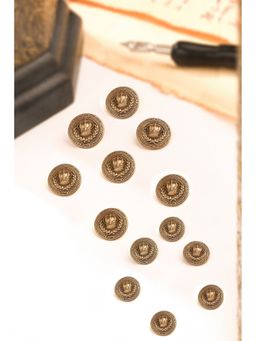 Cosa Nostraa - Men Gold Elite Crown Button (Pack of 13)