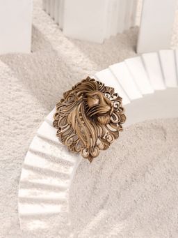 Cosa Nostraa - Men Gold Magnificent Simba Brooch