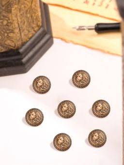 Cosa Nostraa - Men Gold Regal Lion Button (Pack of 7)