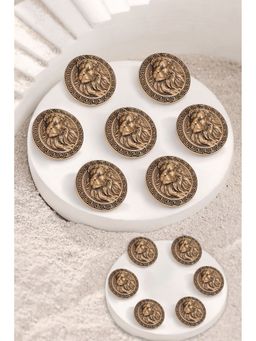 Cosa Nostraa - Men Gold Regal Lion Button (Pack of 13)