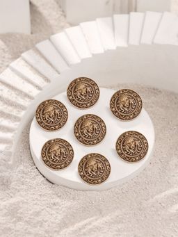 Cosa Nostraa - Men Gold Might of Lion Button (Pack of 7)
