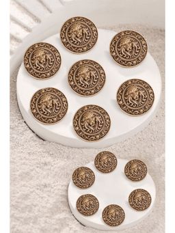 Cosa Nostraa - Men Gold Might of Lion Button (Pack of 13)