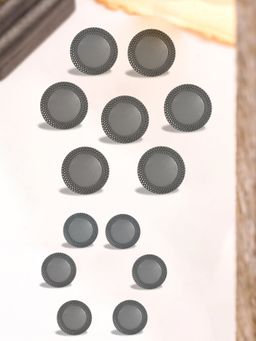 Cosa Nostraa - Men Grey Elegant Shimmer Buttons (Pack of 13)