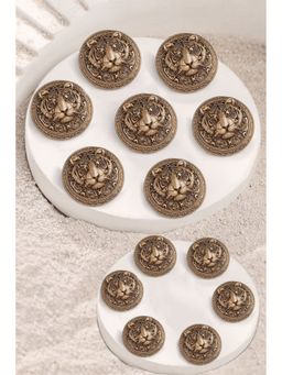 Cosa Nostraa - Men Gold Inferno Tiger Button (Pack of 13)