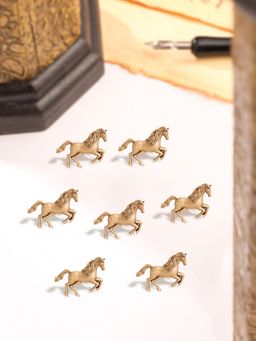 Cosa Nostraa - Men Gold Stallion Star Buttons (Pack of 7)