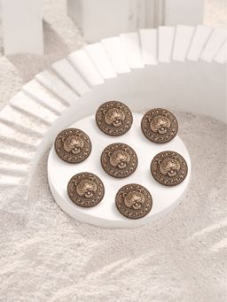 Cosa Nostraa - Men Gold Blazing Tiger Button (Pack of 7)