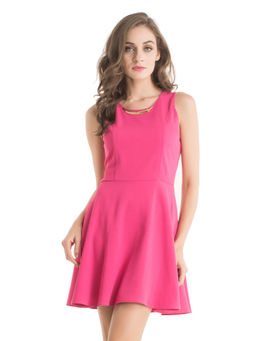 Kazo - Pink Liandra Skater Dress