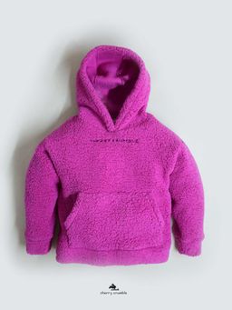 CHERRY CRUMBLE BY NITT HYMAN - Pink Applique Embroidered Winter Polar Hoodie