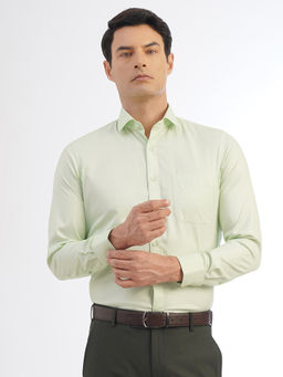 Greenfibre - Men Light Green Slim Fit Cotton Blend Formal Shirt