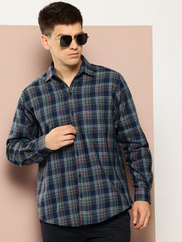 Club York - Navy Blue Checked Shirt