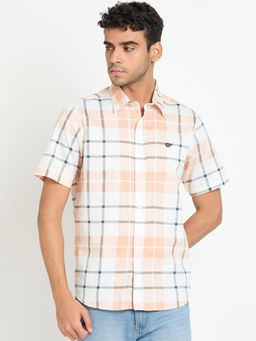 Club York - Peach Checked Shirt