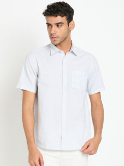 Club York - Light Sky Printed Shirt