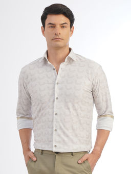 JB Studio - Men Slim Fit Light Grey Poly Viscose Party Shirt