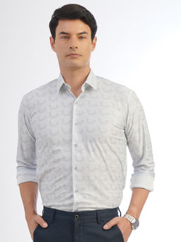 JB Studio - Men Light Blue Poly Viscose Slim Fit Solid Party Shirt