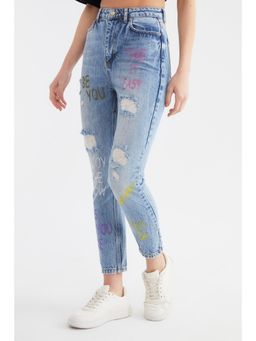 Trendyol - Womens Blueed Jeans
