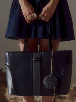 MINI WEST LONDON - Black Piccadilly Square Tote Bag with Pouch