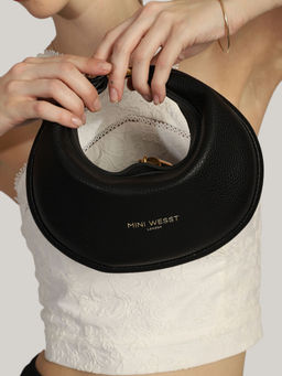 MINI WEST LONDON - Black The Moon 4 Ways Handbag with Detachable Strap