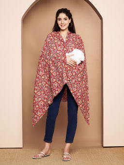 Secret Wish - Red Floral Cotton Nursing Cover