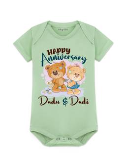 Arvesa - Happy Anniversary Dadu and Dadi Printed Bodysuit