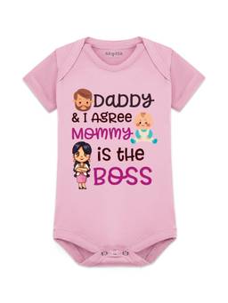 Arvesa - Daddy and I Agree Mommy Is The Boss Printed Bodysuit