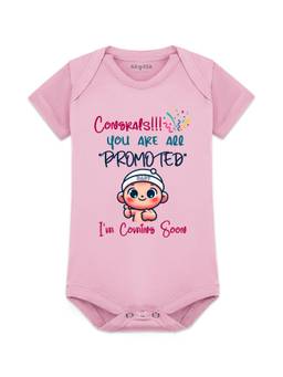 Arvesa - Congrats You All Are Promoted I am Coming Soon Printed Bodysuit (0-3 Months)