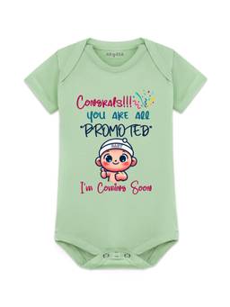 Arvesa - Congrats You All Are Promoted I am Coming Soon Printed Bodysuit (0-3 Months)