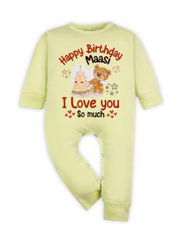 Arvesa - Happy Birthday Maasi I Love You So Much Graphic Romper