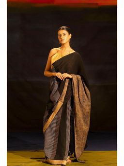 Banana Labs - Illume Luma Black Saree with Blouse with Unstitched
