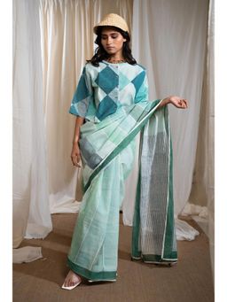 Banana Labs - Marina Plateau Saree with Blouse with Unstitched