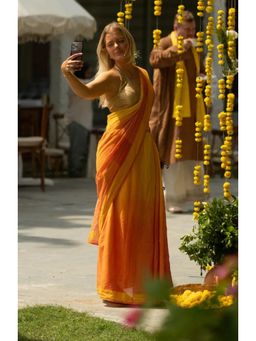 Banana Labs - East-West Yellow Orange Saree