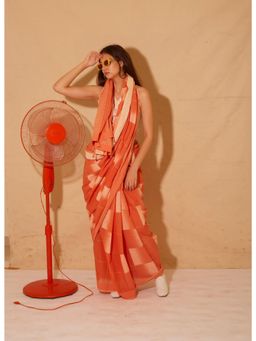 Banana Labs - Banana Squash Saree With Crop Top with Stitched