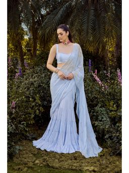 PARUL GANDHI - Dew Pre-Draped Saree Set With Stitched Blouse with Stitched