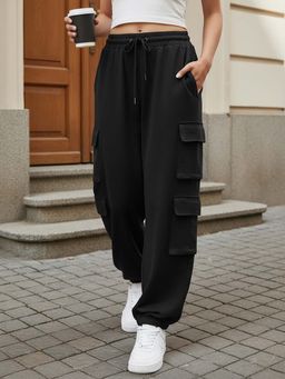 Bewakoof - Air 1.0 Women's Black Super Loose Fit Cargo Joggers