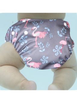 Polka Tots - Reusable & Washable Flamingo Print Swim Diaper