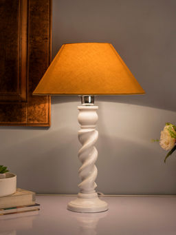 Homesake - Twister Table Lamp White Golden Shade