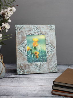 Miah Decor - Photo Frame/Wood Photo Frame Table Top And Hanging/Wooden Photo Frame-Teal-2