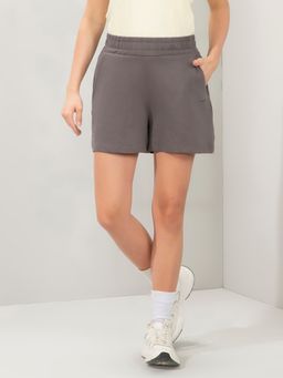Amante - Women Relaxed Fit High Rise Comfort Shorts-Grey