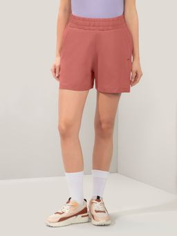 Amante - Women Relaxed Fit High Rise Comfort Shorts-Red