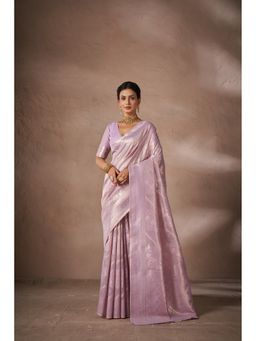 Sarha - Lavender Silk Woven Saree with Unstitched Blouse