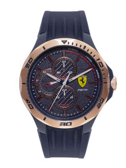 Scuderia Ferrari - Navy Blue Pista Round Dial Analog Watch - 0830724